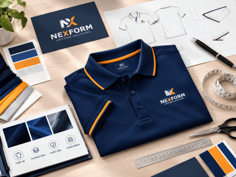 Áo polo đồng phục NEXFORM với thiết kế, chất liệu và công năng chuyên nghiệp