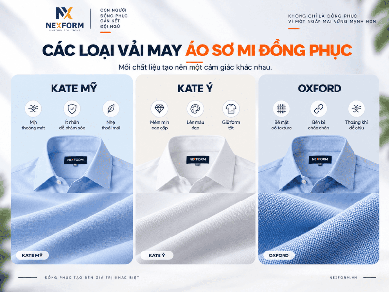 Các loại vải may áo sơ mi đồng phục doanh nghiệp