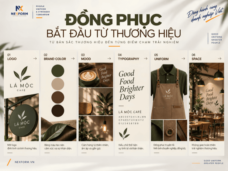 Thương hiệu café từ logo màu sắc đến thiết kế đồng phục
