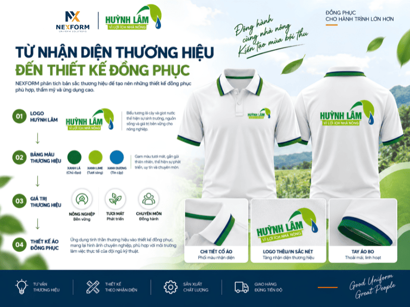 Đồng phục nhân viên kỹ thuật Huỳnh Lâm phù hợp làm việc ngoài vườn