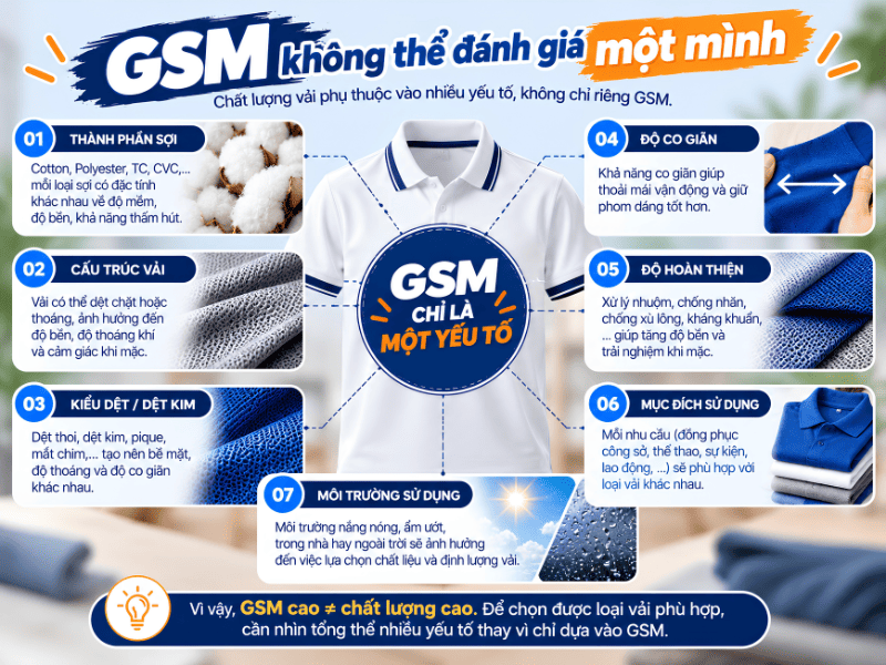 GSM cao không đồng nghĩa chất lượng cao – các yếu tố quyết định chất lượng vải
